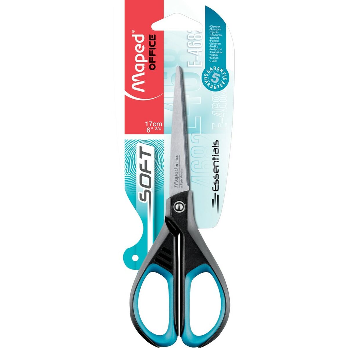 Forbicine Maped Essentials Soft E4682 Nero Azzurro Acciaio inossidabile 17 cm (24 Unità) - Immagine 2