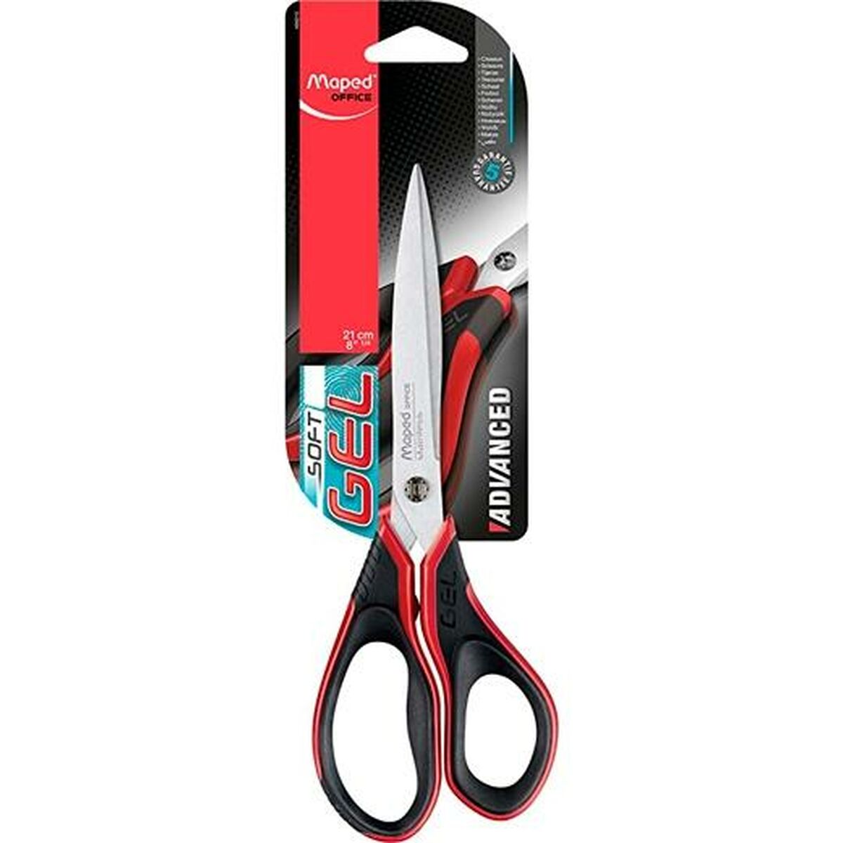 Forbicine Maped Advanced Soft Gel Rosso Nero Acciaio inossidabile 21 cm (24 Unità) - Immagine 2