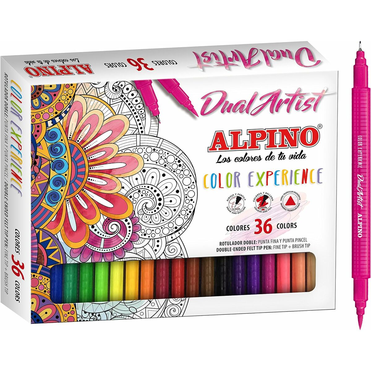 Set di Pennarelli Alpino Dual Artist Multicolore (8 Unità) - Immagine 2