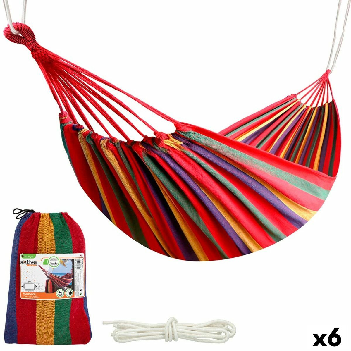 Amaca Aktive Arancio 200 x 0,4 x 100 cm (6 Unità) - Immagine 2
