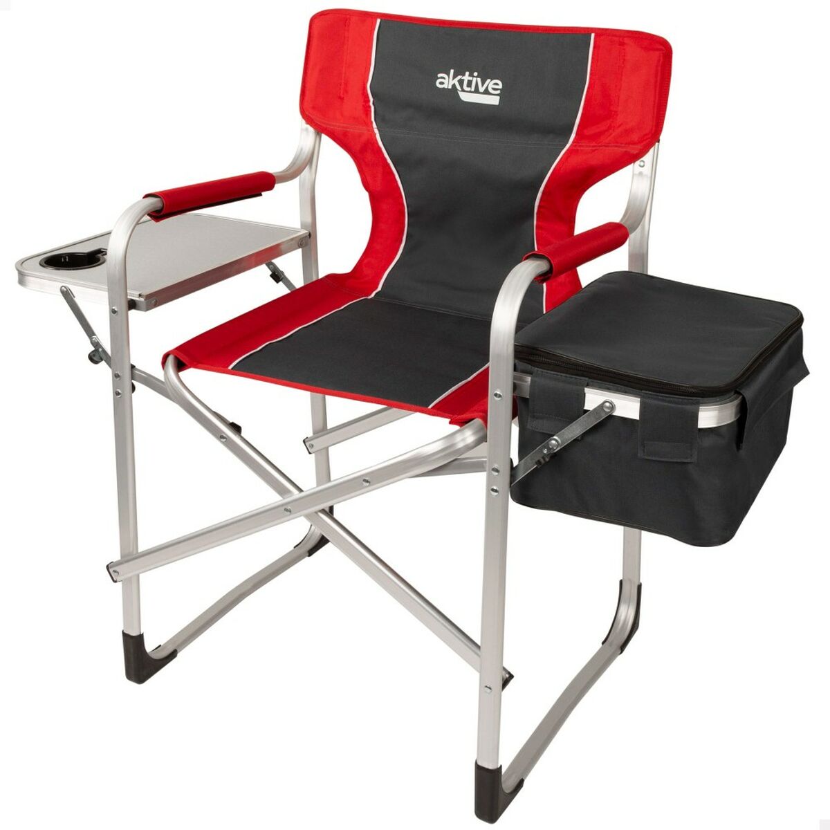 Sedia da Campeggio Pieghevole Aktive Grigio Rosso 61 x 92 x 52 cm (2 Unità) - Immagine 2