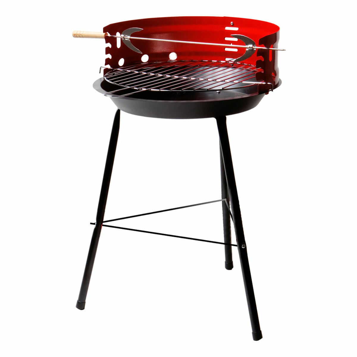 Barbecue Portatile Aktive Legno Ferro 37,5 x 70 x 38,5 cm (4 Unità) Rosso - Immagine 2