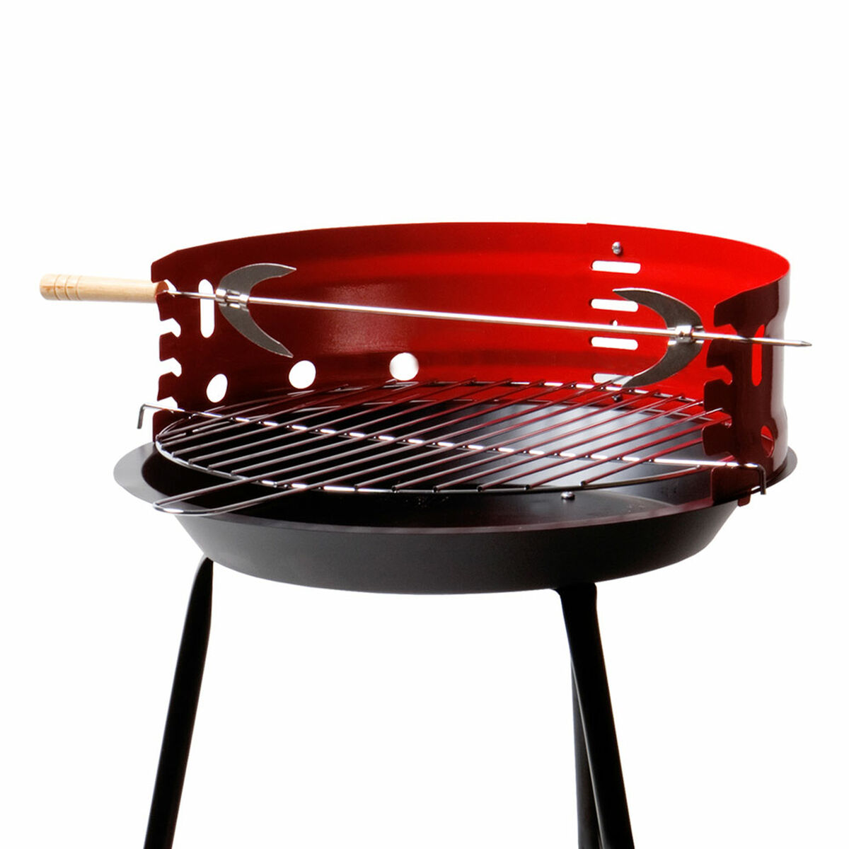 Barbecue Portatile Aktive Legno Ferro 37,5 x 70 x 38,5 cm (4 Unità) Rosso - Immagine 3