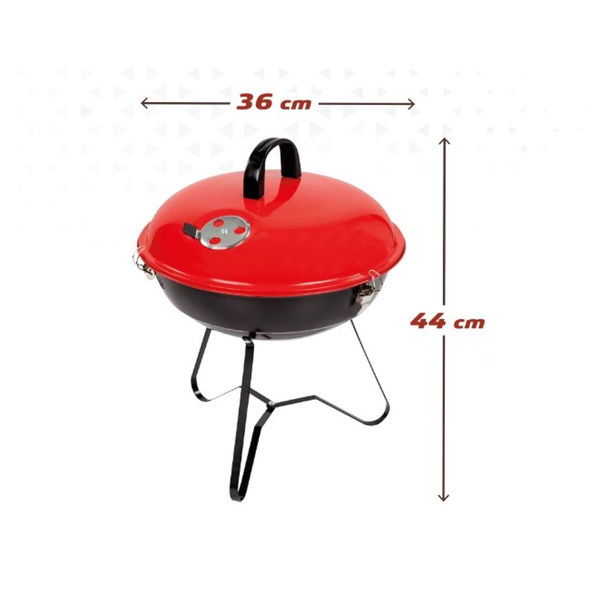 Barbecue Portatile Aktive Metallo smaltato Ø 36 cm 36 x 44 x 36 cm (4 Unità) Rosso - Immagine 7