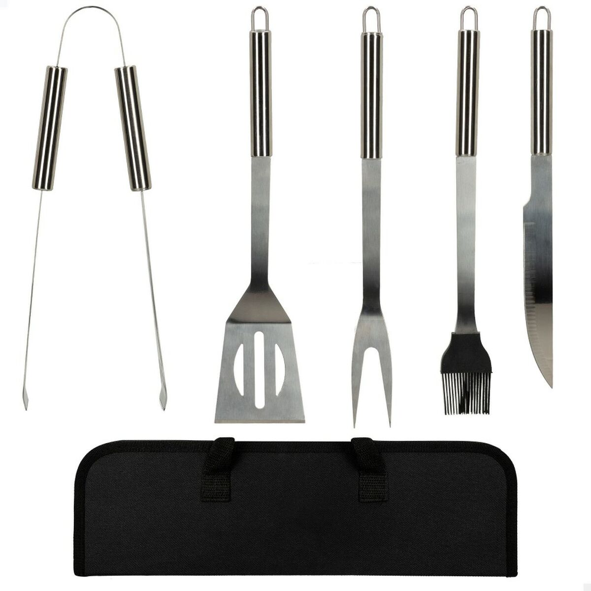 Utensili per barbecue Aktive Silicone Acciaio inossidabile 12 Unità 7,5 x 35 x 1,9 cm (5 Pezzi) - Immagine 2