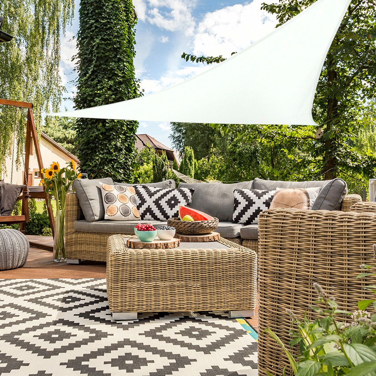 Vela parasole Aktive 360 x 0,5 x 360 cm Triangolare (6 Unità) - Immagine 4