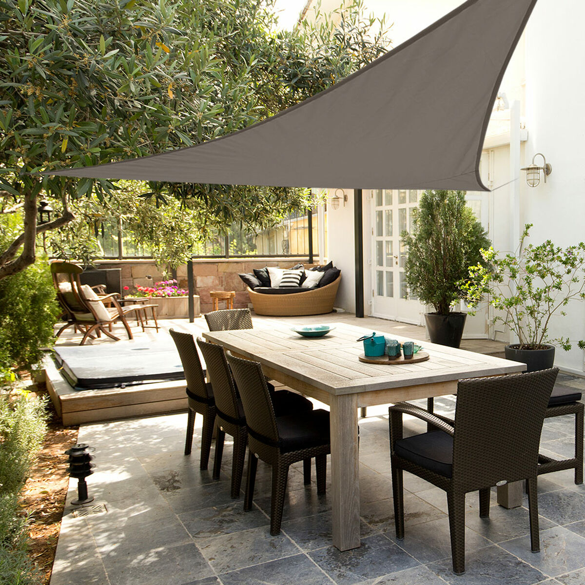 Vela parasole Aktive Grigio 500 x 0,5 x 500 cm Triangolare (4 Unità) - Immagine 3