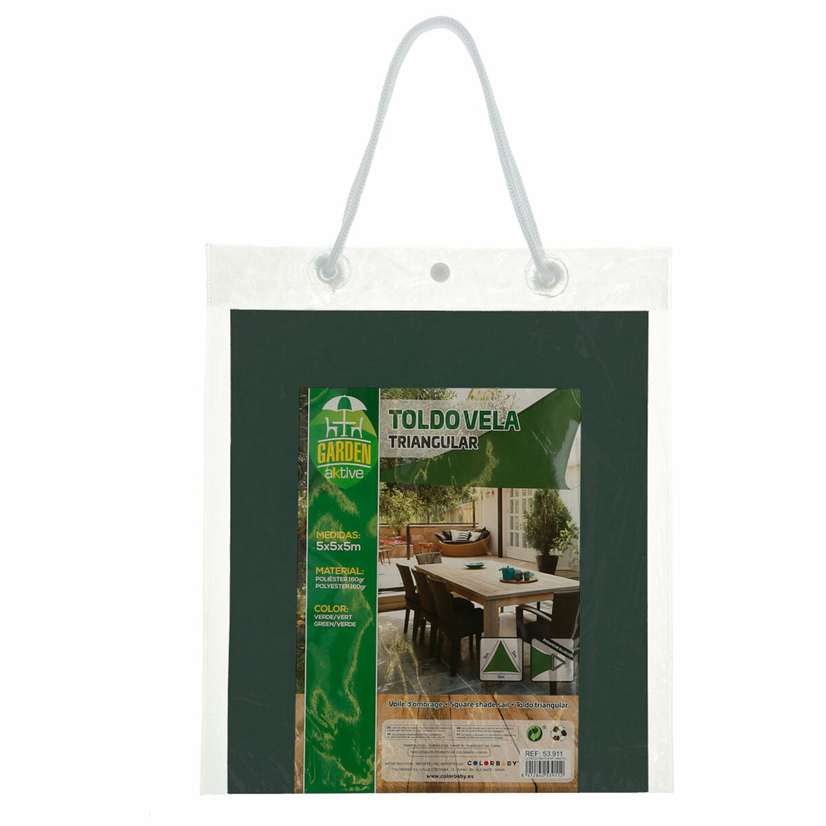 Vele parasole Aktive Triangolare Verde 500 x 0,5 x 500 cm (4 Unità) - Immagine 4