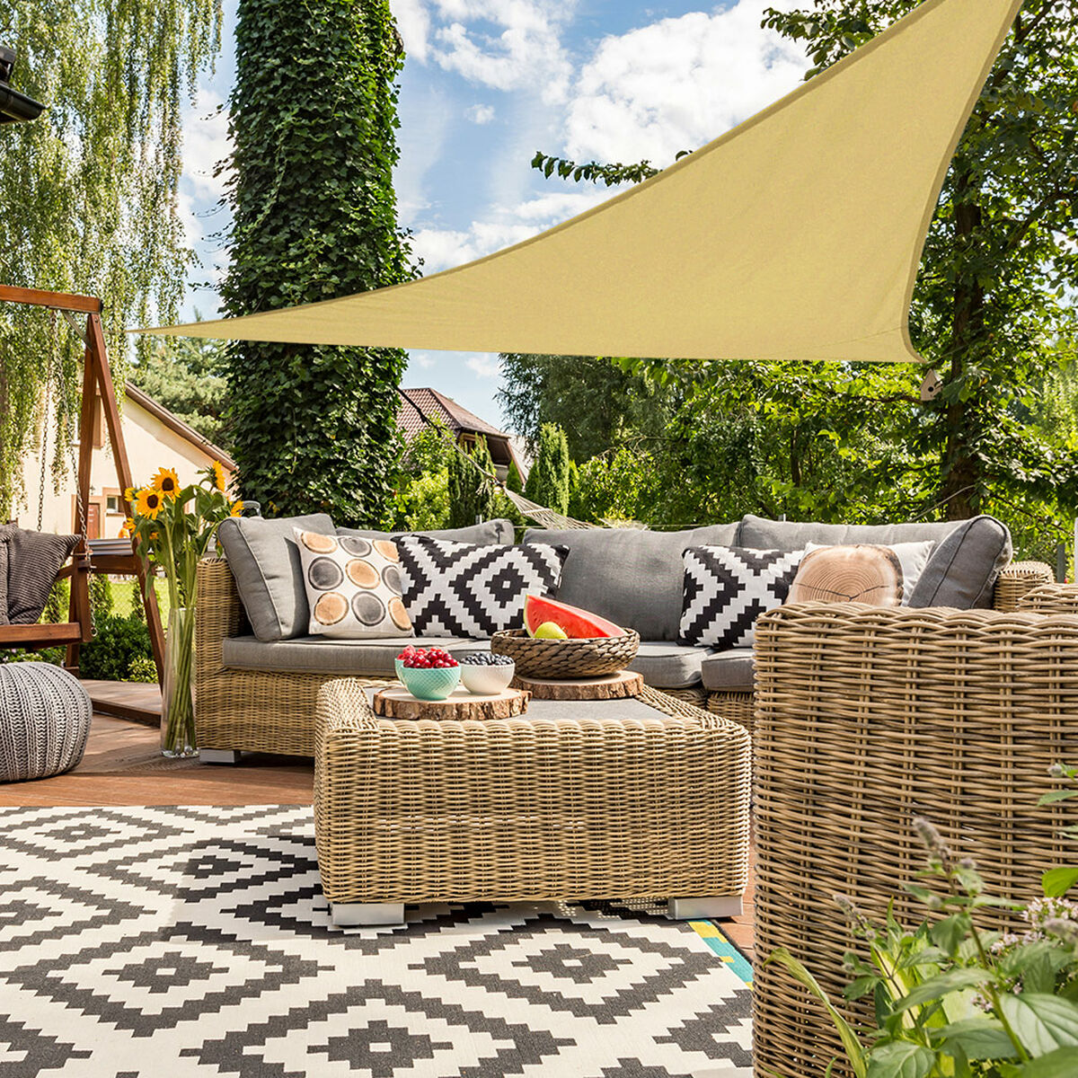 Vele parasole Aktive Triangolare Crema 360 x 0,5 x 360 cm (4 Unità) - Immagine 3