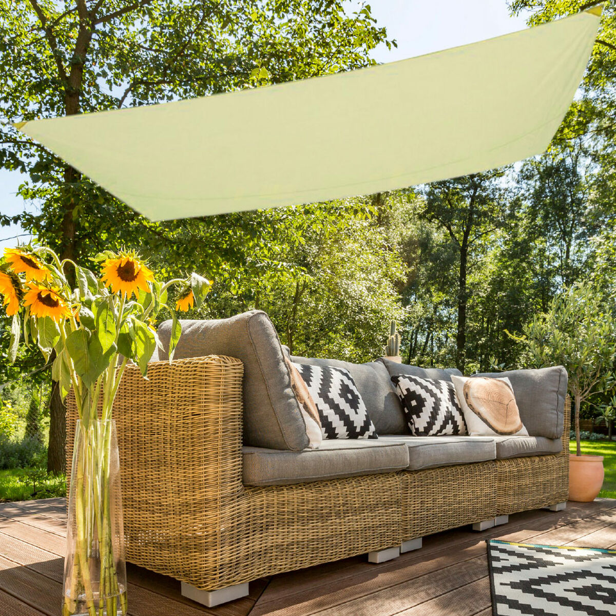 Vele parasole Aktive Triangolare Crema 200 x 0,5 x 300 cm (4 Unità) - Immagine 3