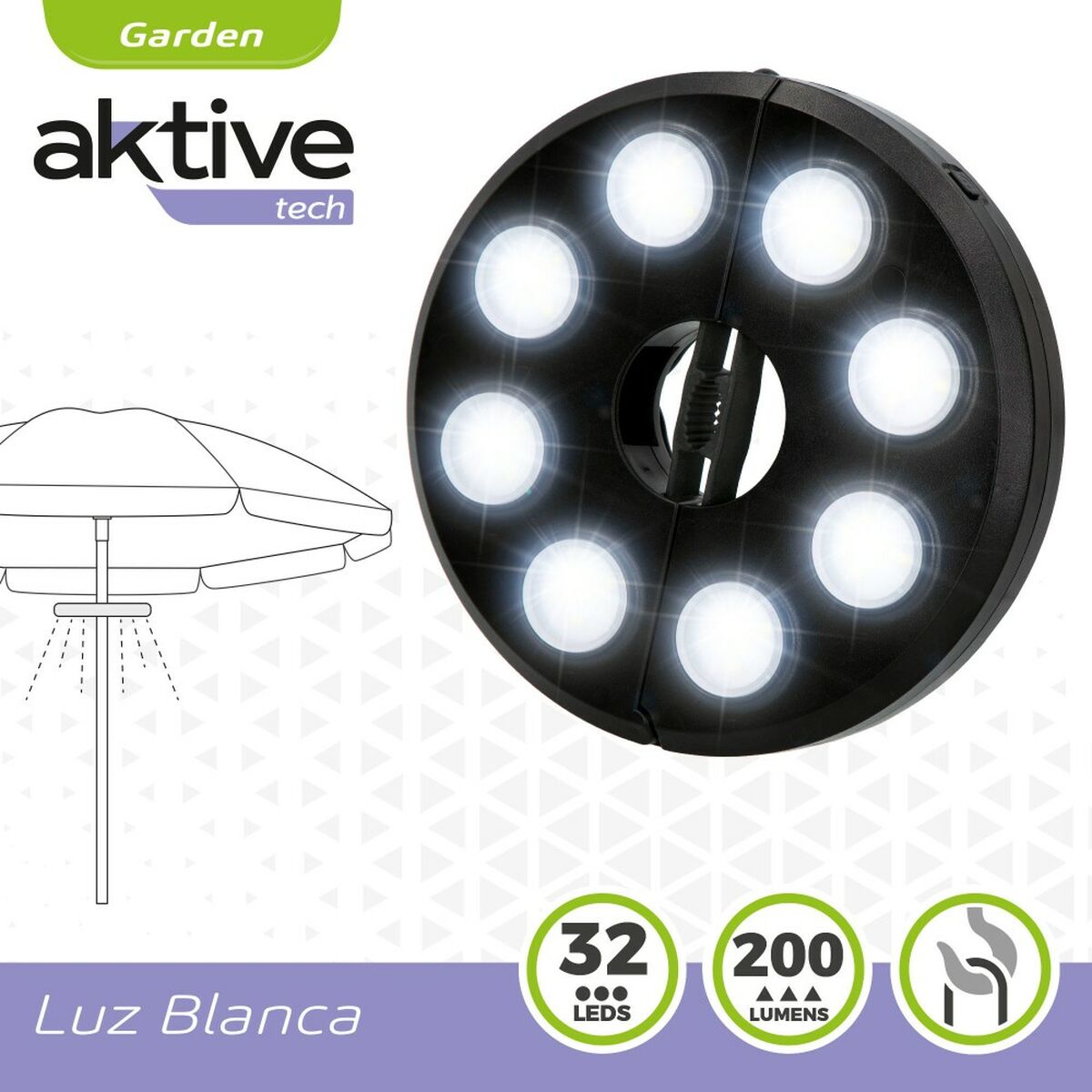 Lampada LED per Ombrellone Aktive 6 Unità - Immagine 4