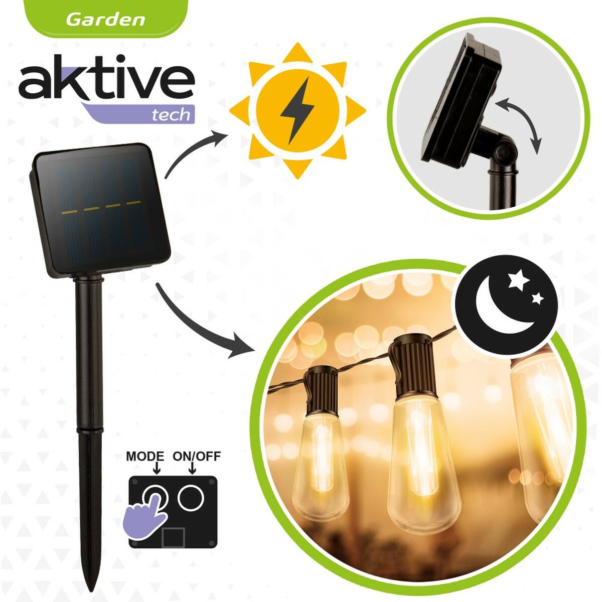 Ghirlanda di Luci LED Aktive LED 200 x 11 x 4 cm (6 Unità) - Immagine 5