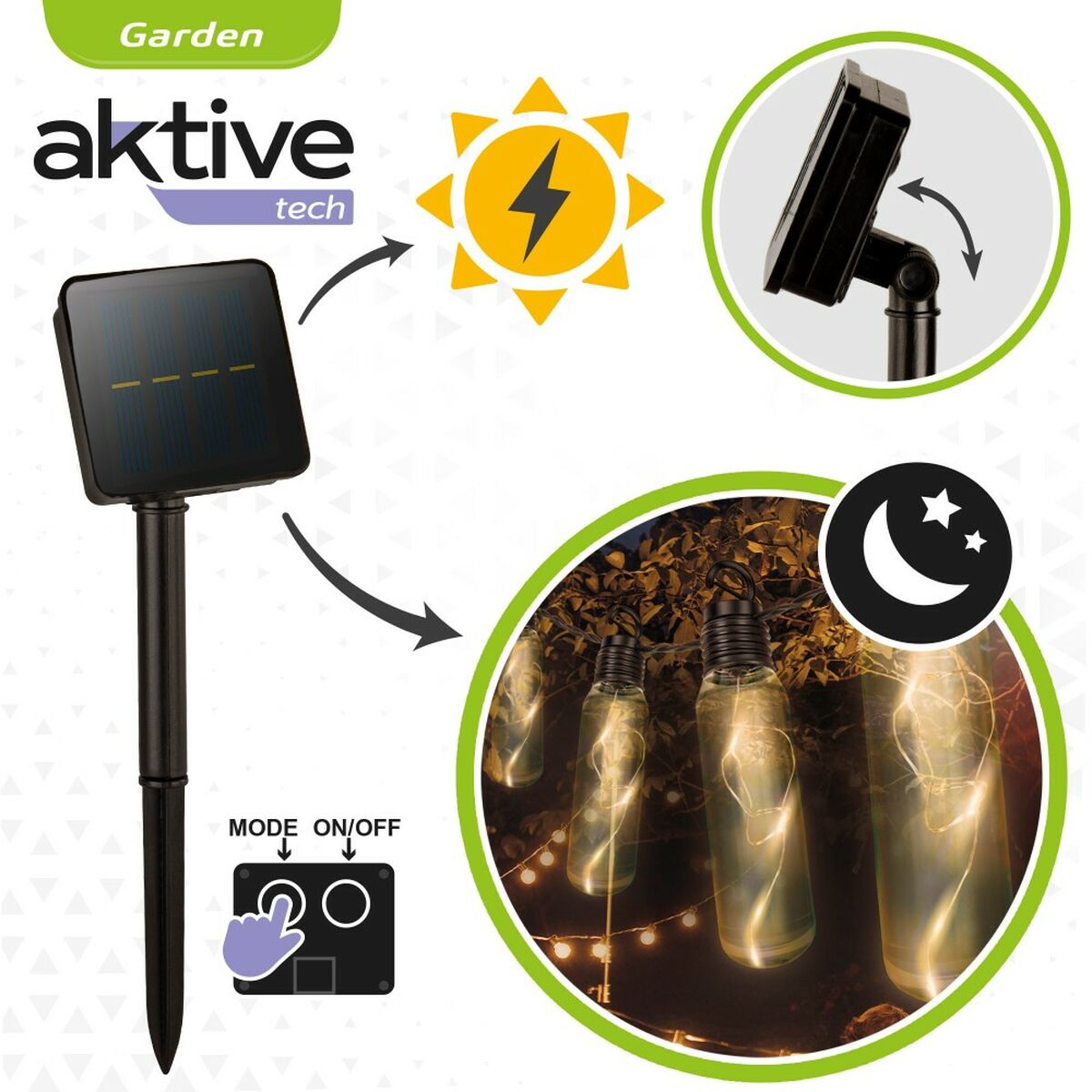 Ghirlanda di Luci LED Aktive LED 180 x 17,5 x 4 cm (6 Unità) - Immagine 4