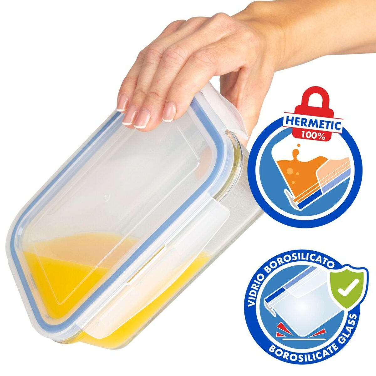 Set di Contenitori da Cucina Ermetici Impilabili Max Home 6 Unità 23 x 7,5 x 17,5 cm - Immagine 5