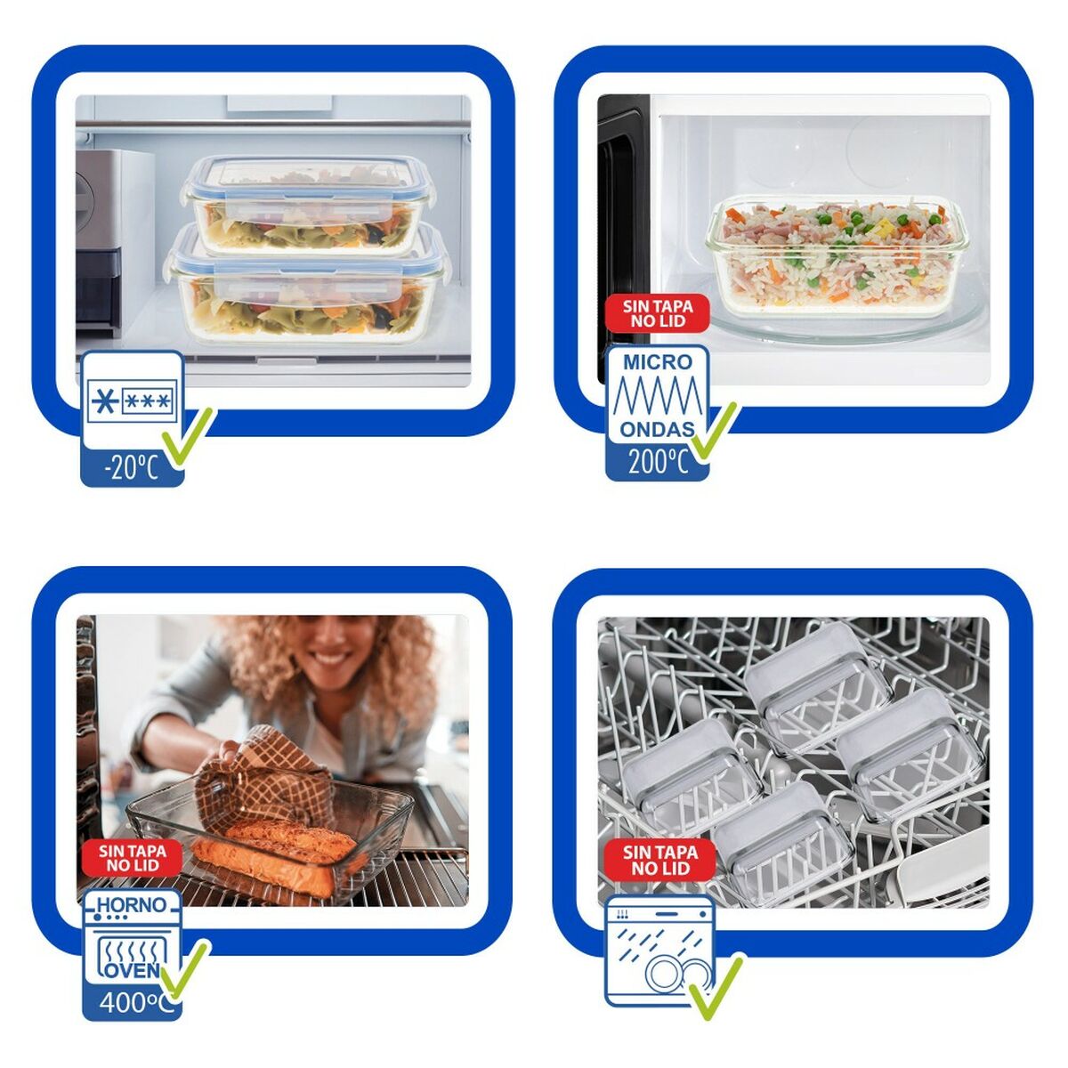 Set di Contenitori da Cucina Ermetici Impilabili Max Home 6 Unità 23 x 7,5 x 17,5 cm - Immagine 6