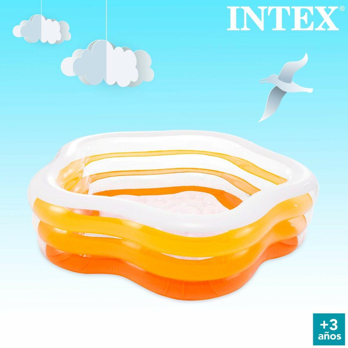 Piscina Gonfiabile per Bambini Intex 460 L 185 x 53 x 180 cm (3 Unità) - Immagine 5