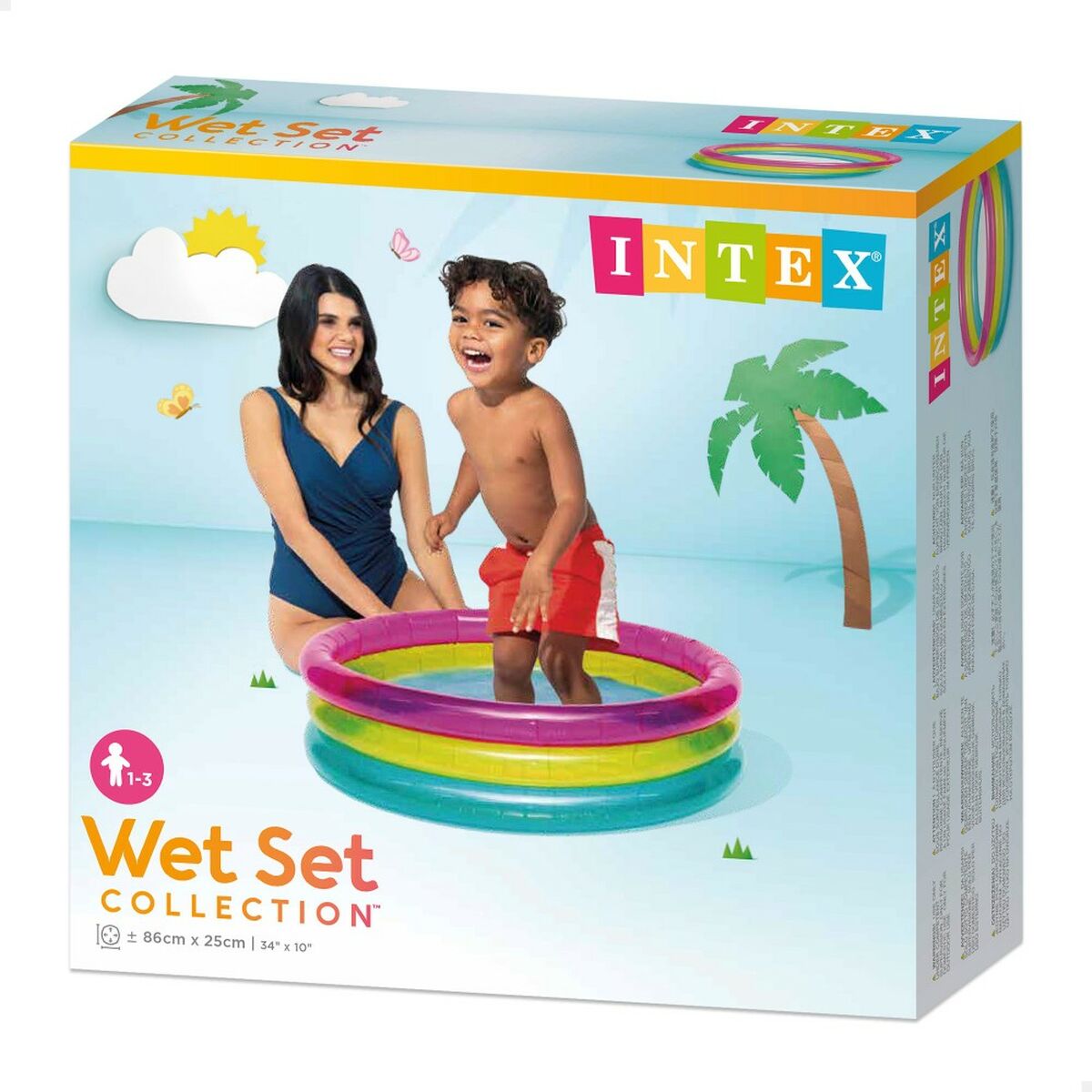 Piscina Gonfiabile per Bambini Intex Arcobaleno Anelli 63 L 86 x 25 x 86 cm (12 Unità) - Immagine 4