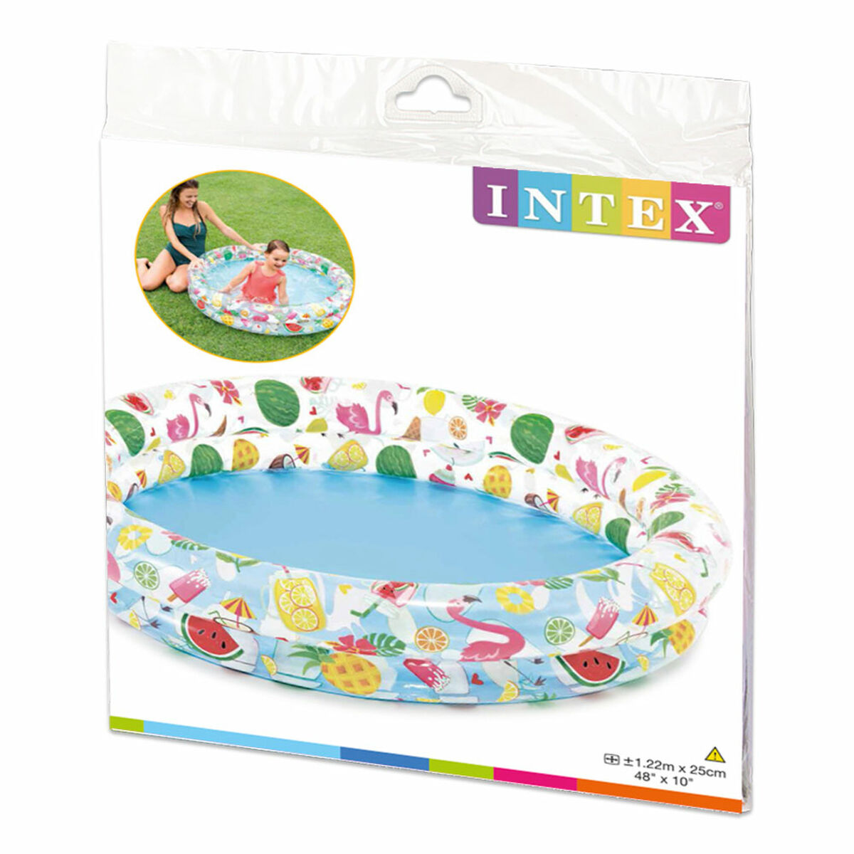 Piscina Gonfiabile per Bambini Intex Tropicale Anelli 150 l 122 x 25 cm (12 Unità) - Immagine 4