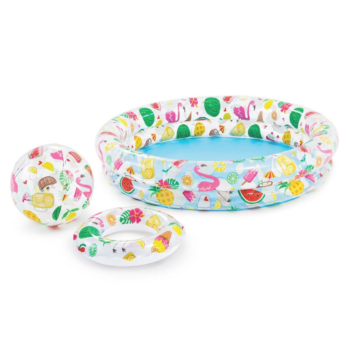 Piscina Gonfiabile per Bambini Intex Tropicale Anelli 150 l 122 x 25 cm (12 Unità) - Immagine 3