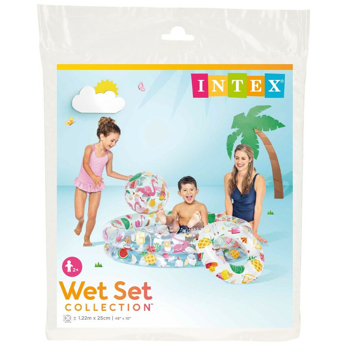 Piscina Gonfiabile per Bambini Intex Tropicale Anelli 150 l 122 x 25 cm (12 Unità) - Immagine 5
