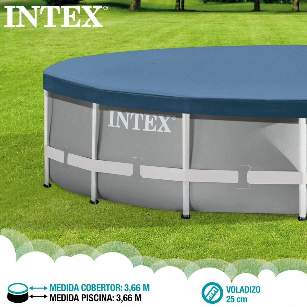 Copertura per piscina Intex 28031 METAL FRAME 366 x 25 x 366 cm - Immagine 5