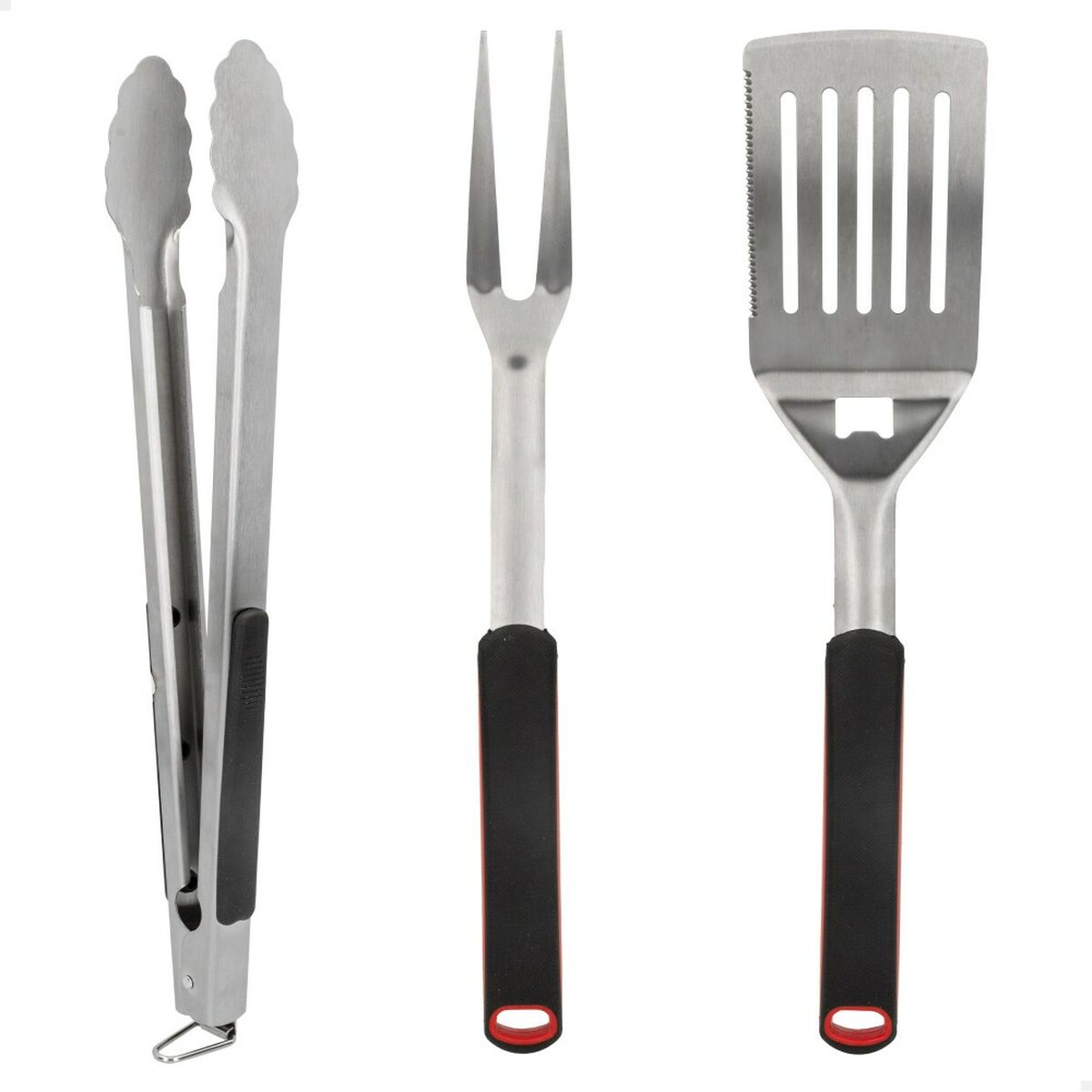 Set Utensili da Barbecue Aktive 3 Pezzi Barbecue Acciaio inossidabile 9 x 41 x 5 cm (4 Unità) - Immagine 2