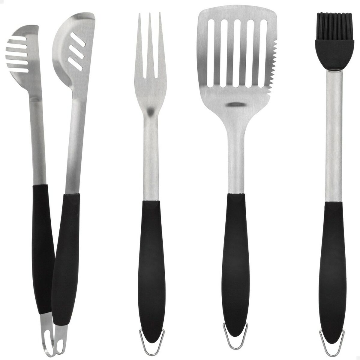 Set Utensili da Barbecue Aktive 4 Pezzi Barbecue Acciaio inossidabile 10 x 42 x 4 cm (4 Unità) - Immagine 2