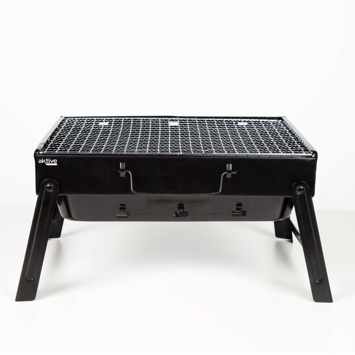 Barbecue Portatile Aktive Rettangolare Nero Acciaio 40 x 20 x 28 cm - Immagine 3