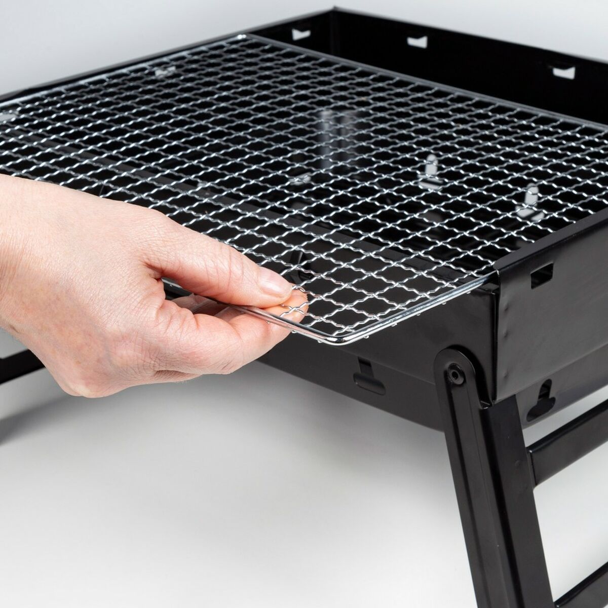 Barbecue Portatile Aktive Rettangolare Nero Acciaio 40 x 20 x 28 cm - Immagine 4