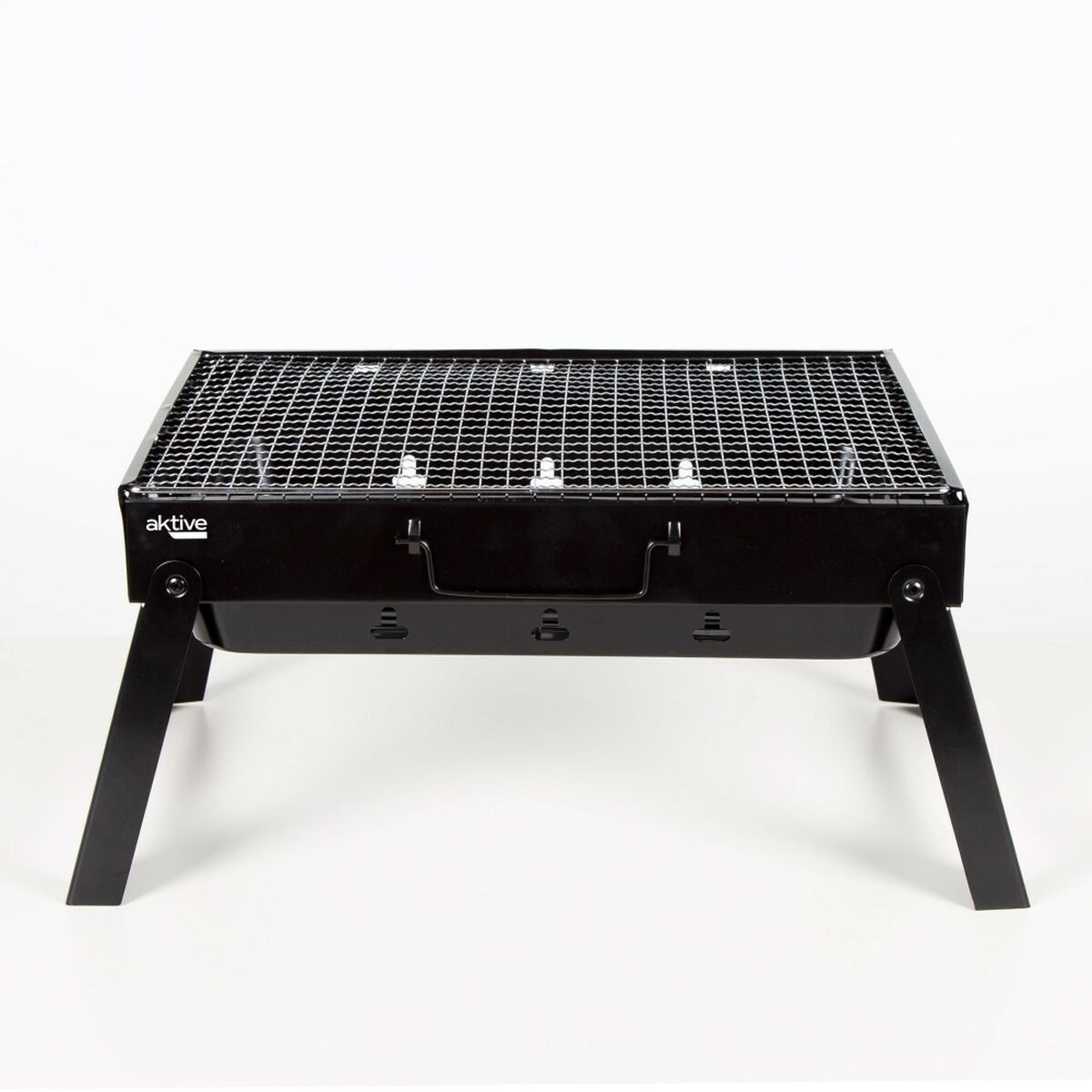 Barbecue Portatile Aktive Rettangolare Nero 50 x 23 x 30 cm (2 Unità) - Immagine 3