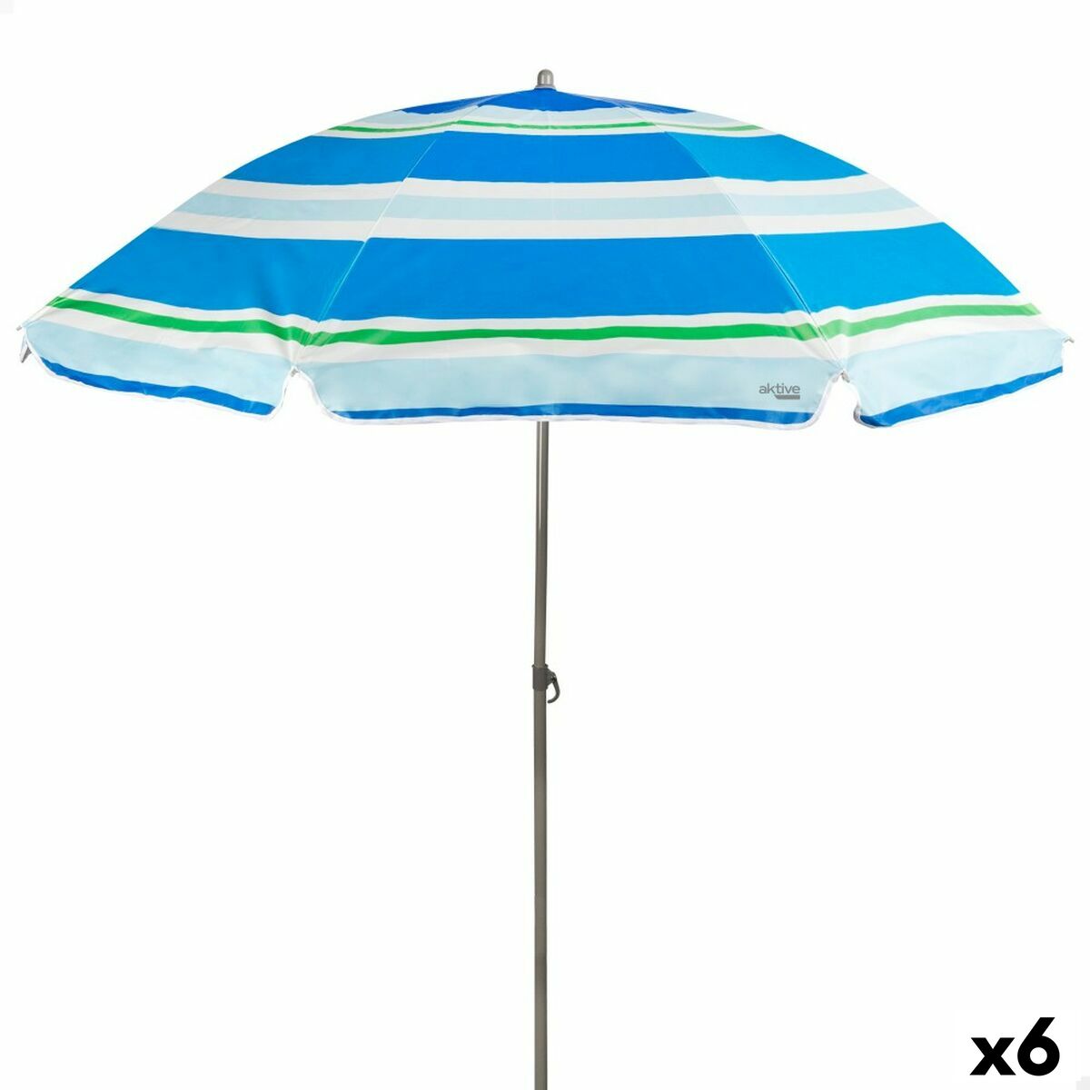 Ombrellone Aktive Azzurro Rosso Ø 200 cm 200 x 196 x 200 cm UV50 (6 Unità)