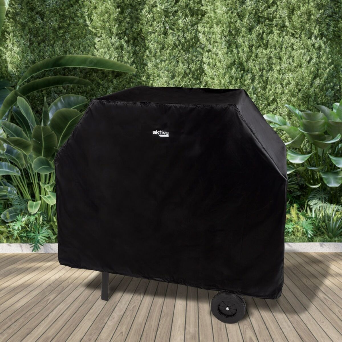 Coperchio di protezione per barbecue Aktive Nero 4 Unità 142 x 120 x 60 cm - Immagine 3