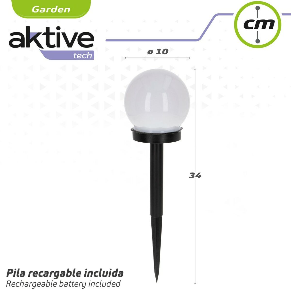 Picchetto solare da giardino Aktive Plastica 10 x 34 x 10 cm (24 Unità) - Immagine 6