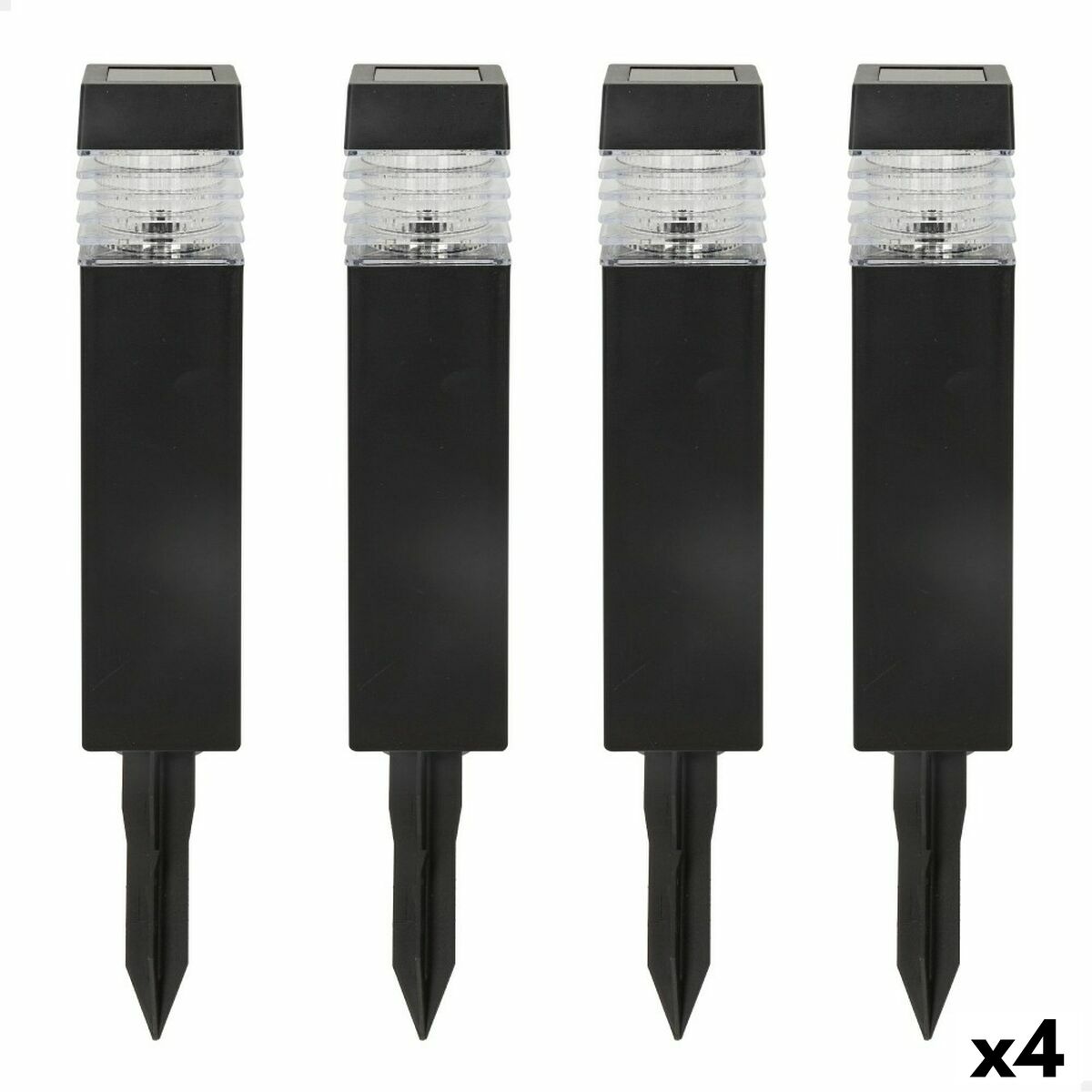 Set di picchetti solari da giardino Aktive 4 Pezzi Plastica 6 x 39,5 x 6 cm (4 Unità) - Immagine 1