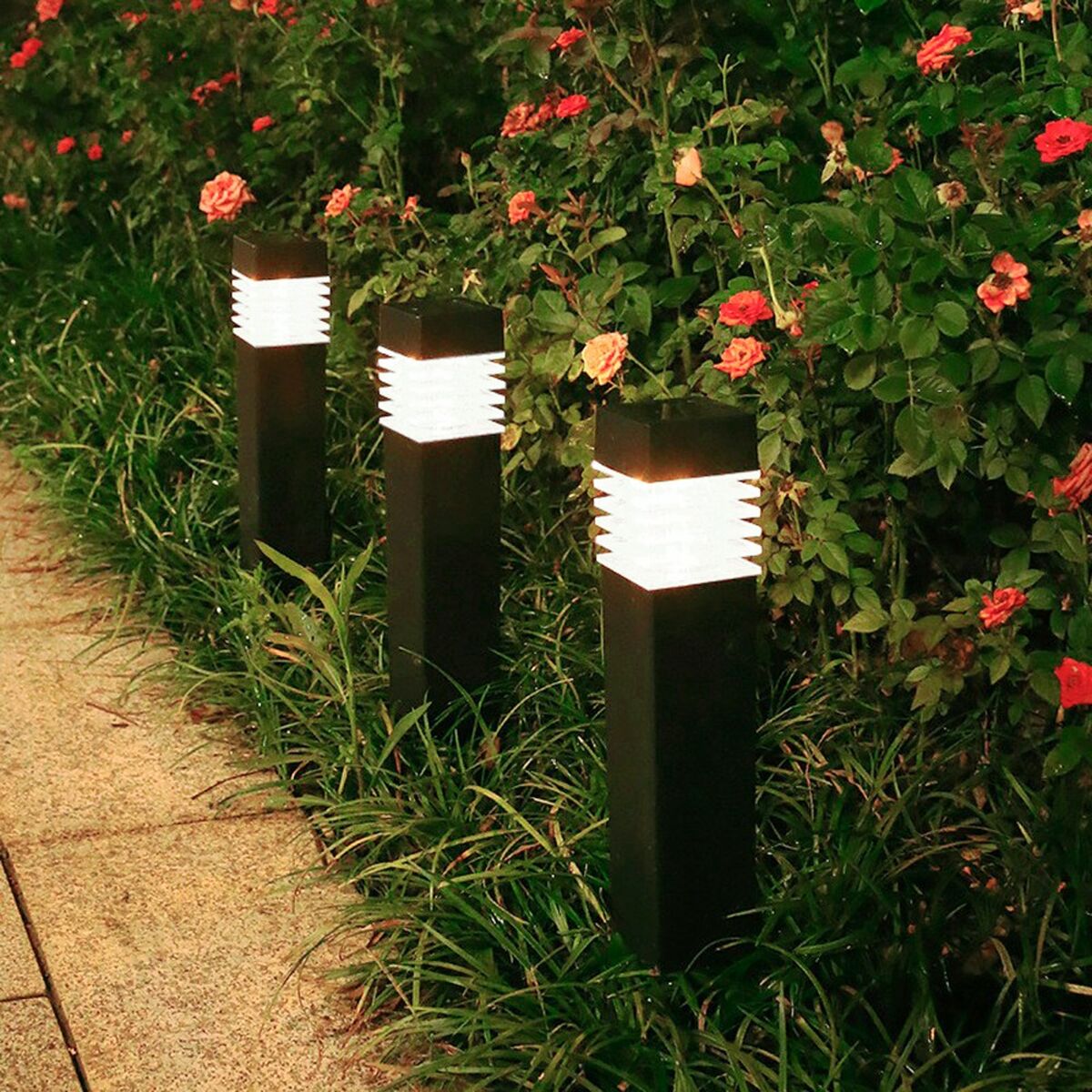 Set di picchetti solari da giardino Aktive 4 Pezzi Plastica 6 x 39,5 x 6 cm (4 Unità) - Immagine 7