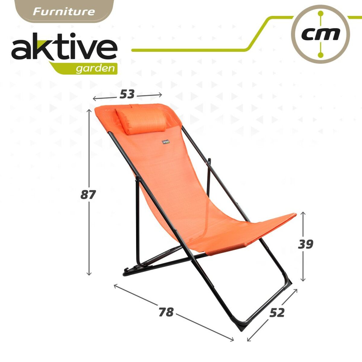 Lettino reclinabile Aktive Arancio 53 x 87 x 78 cm (4 Unità) - Immagine 5