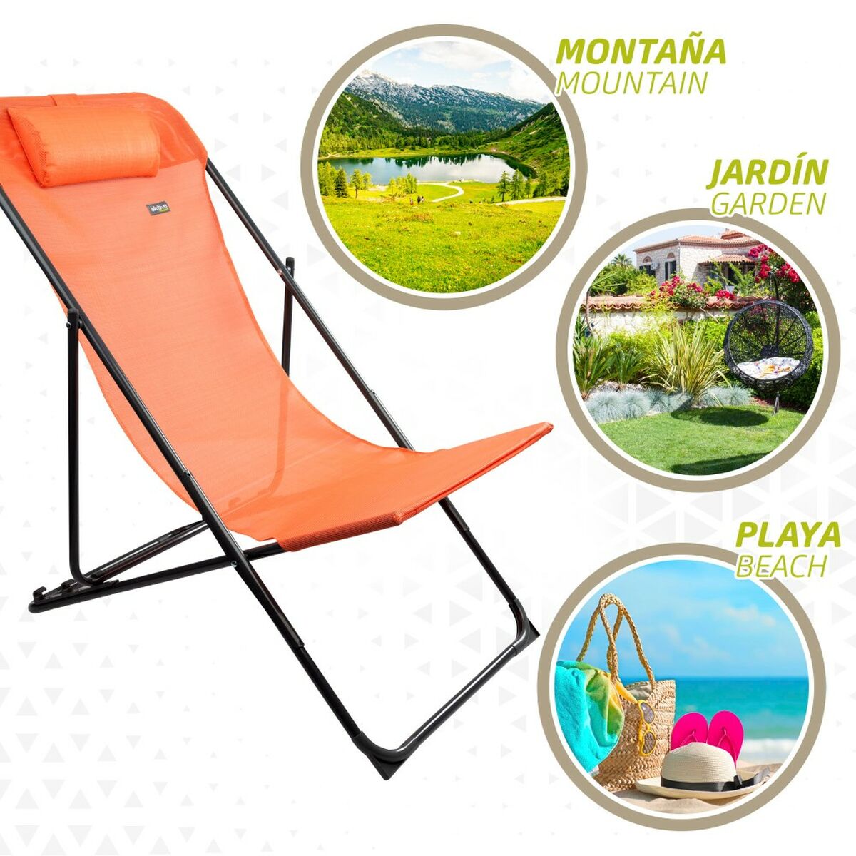 Lettino reclinabile Aktive Arancio 53 x 87 x 78 cm (4 Unità) - Immagine 6