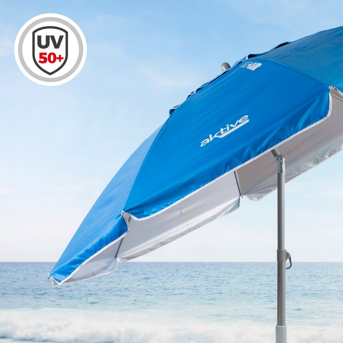 Ombrellone Aktive Azzurro 220 x 225 x 220 cm (6 Unità) - Immagine 4