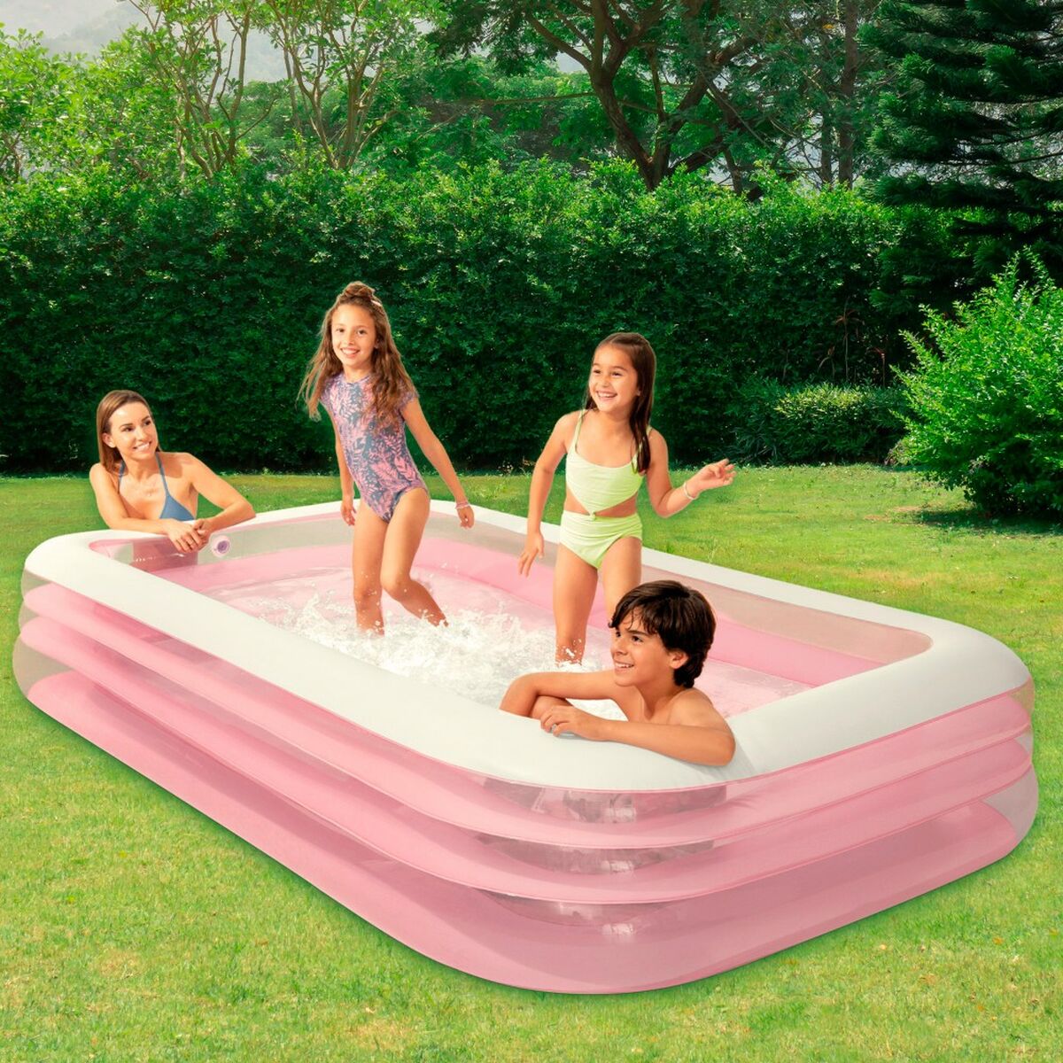 Piscina Gonfiabile per Bambini Intex 1050 L 305 x 56 x 183 cm Rosa (2 Unità) - Immagine 3