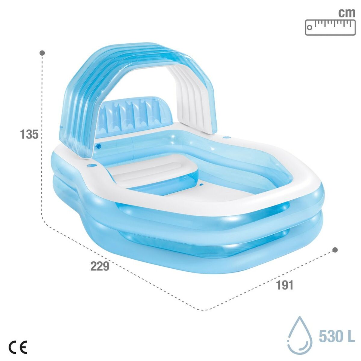 Piscina Gonfiabile Intex Azzurro 530 l 229 x 135 x 191 cm (2 Unità) - Immagine 5
