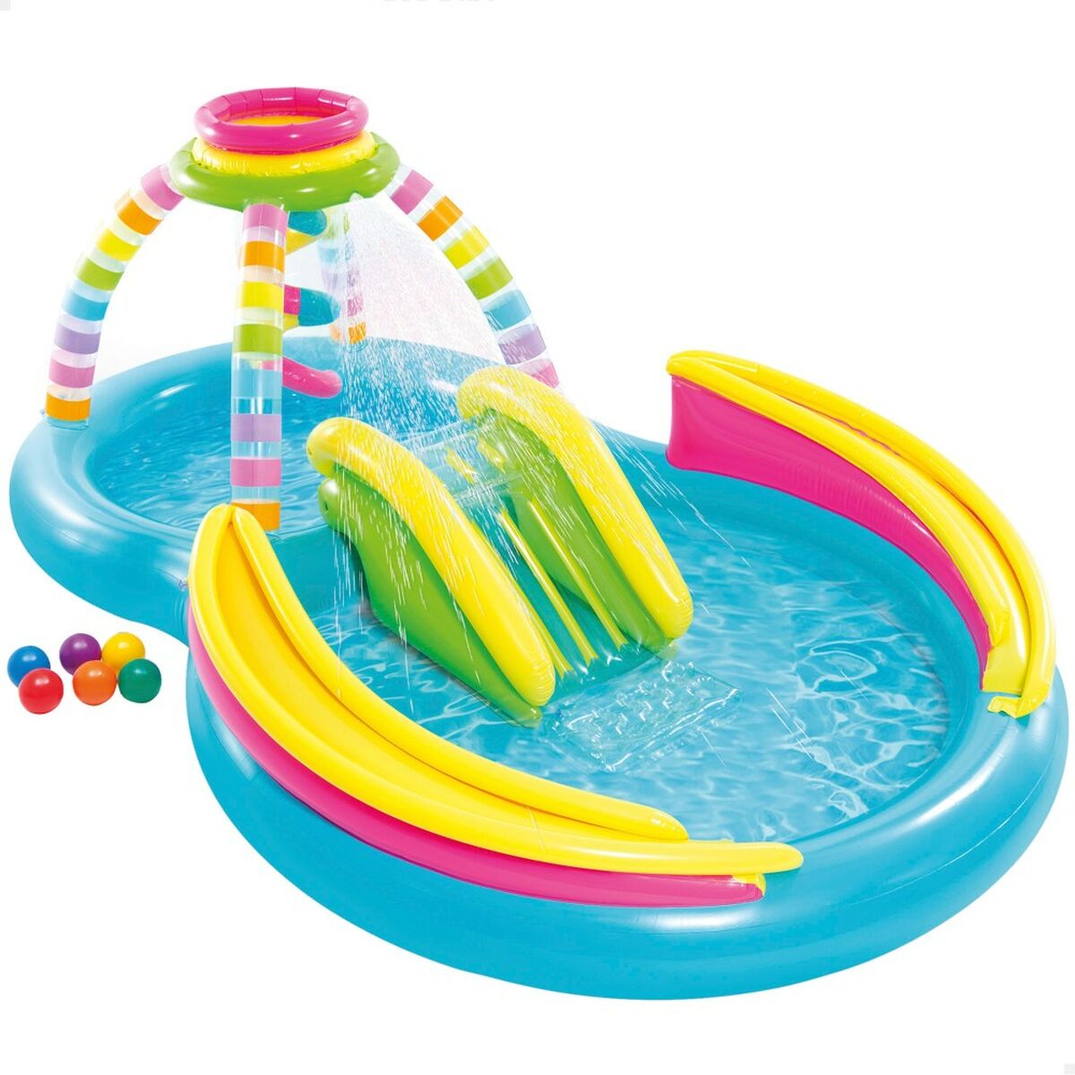 Piscina Gonfiabile per Bambini Intex Arcobaleno 374 L 295 x 109 x 191 cm (2 Unità) - Immagine 2