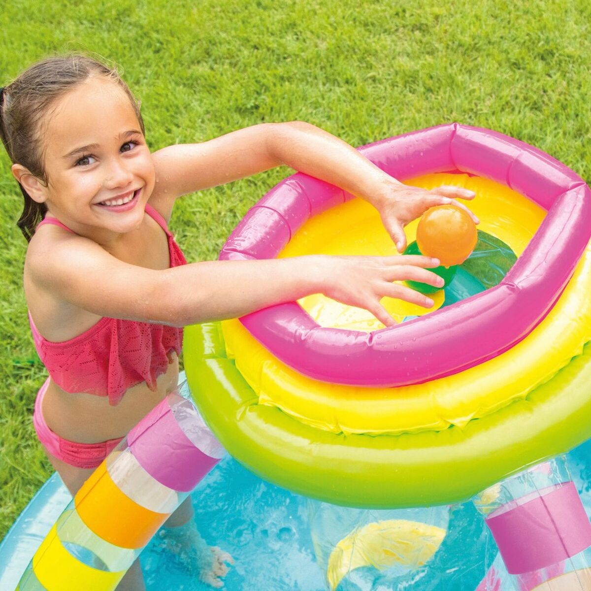 Piscina Gonfiabile per Bambini Intex Arcobaleno 374 L 295 x 109 x 191 cm (2 Unità) - Immagine 4
