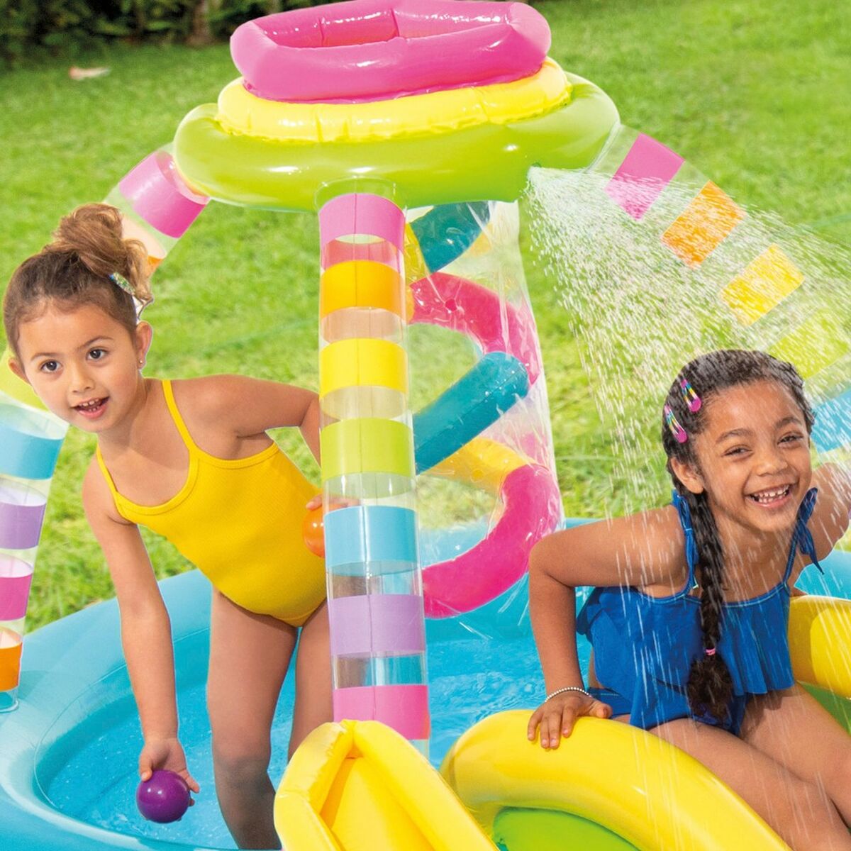Piscina Gonfiabile per Bambini Intex Arcobaleno 374 L 295 x 109 x 191 cm (2 Unità) - Immagine 6