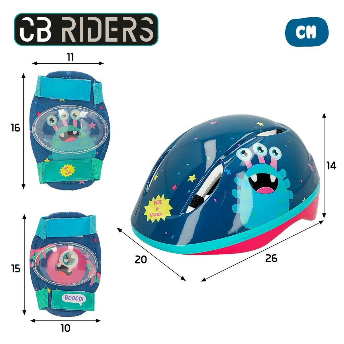 Kit casco e ginocchiere Colorbaby Mostro (4 Unità) - Immagine 5