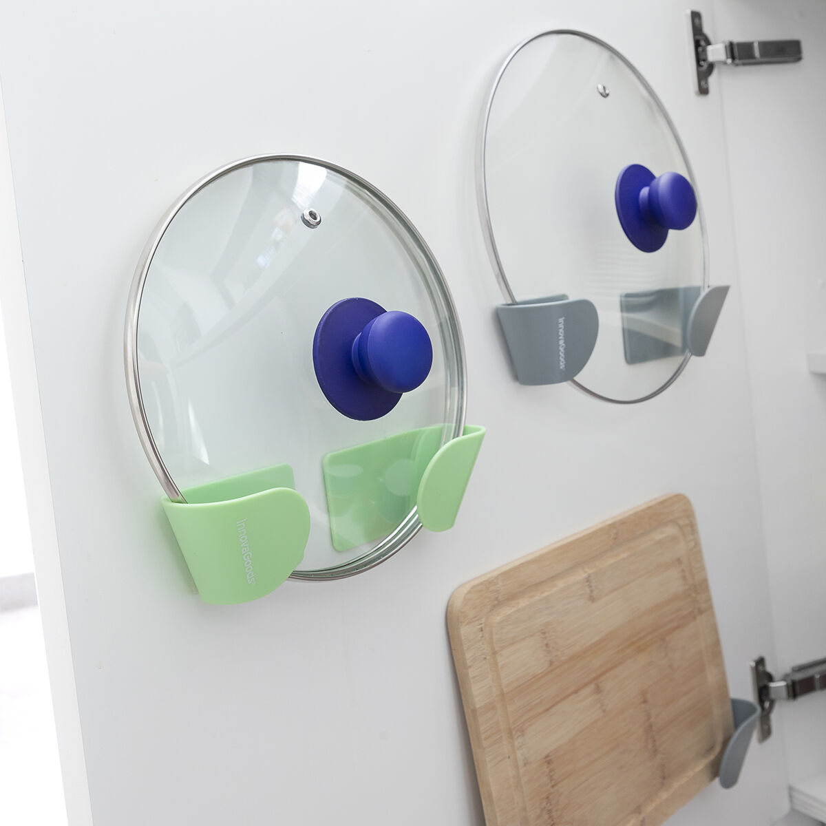 Set di 3 Supporti Adesivi per Coperchi da Cucina Smarack InnovaGoods - Immagine 5