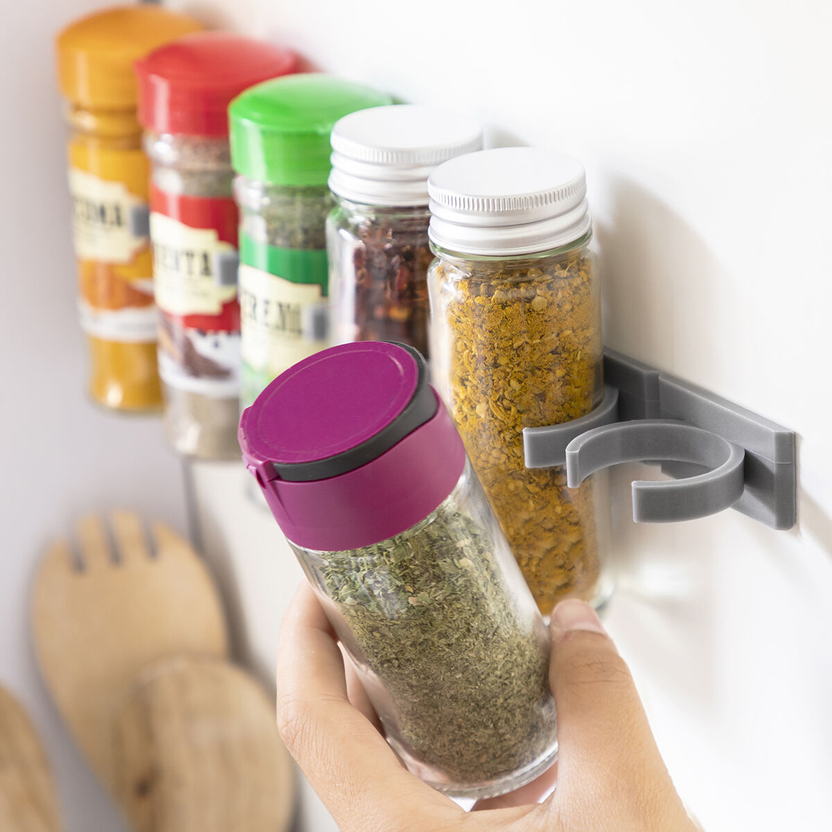 Sistema per Organizzare Spezie Adesivo e Divisibile Jarlock x20 InnovaGoods - Immagine 2