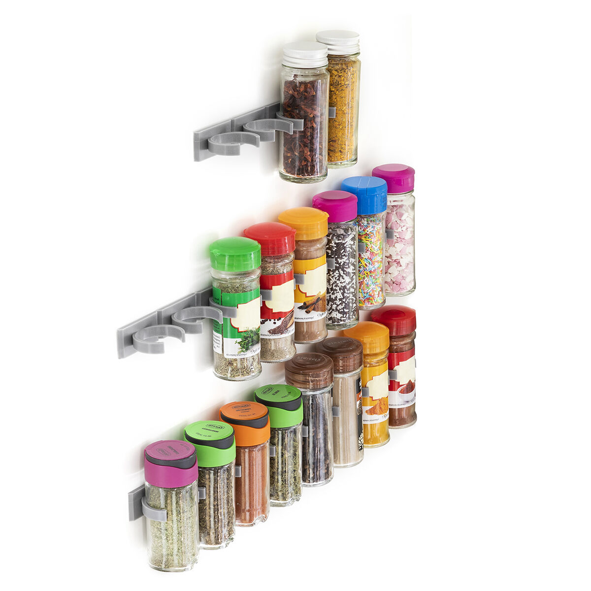 Sistema per Organizzare Spezie Adesivo e Divisibile Jarlock x20 InnovaGoods - Immagine 6