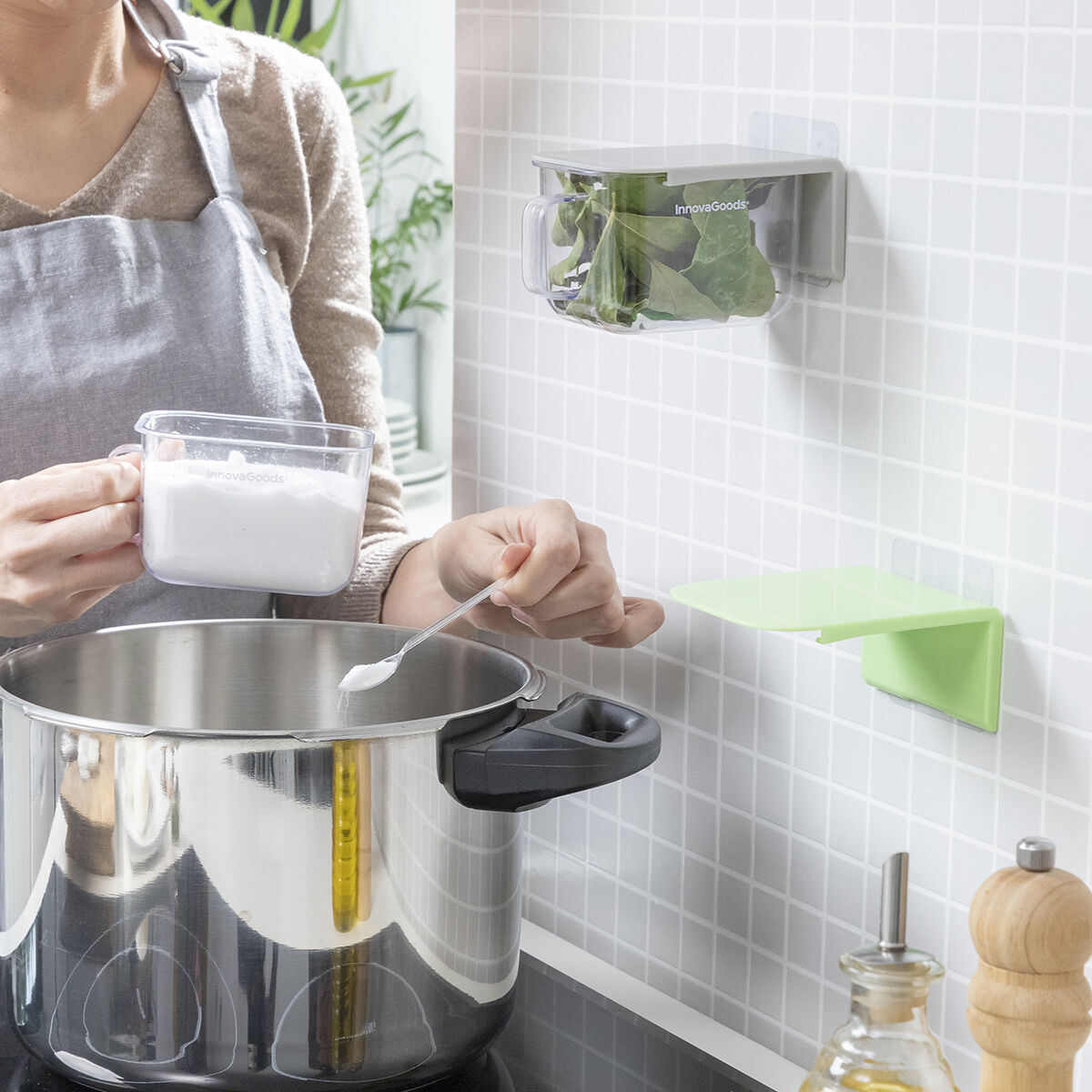 Contenitori da Cucina Adesivi Estraibili Handstore InnovaGoods 2 Unità - Immagine 2