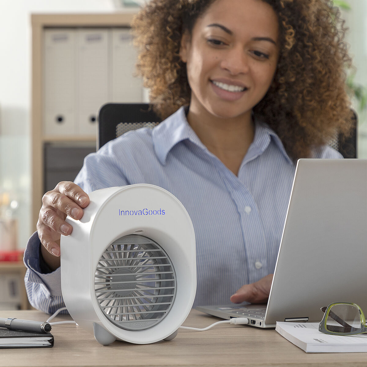Mini Climatizzatore Umidificatore a Ultrasuoni con LED Koolizer InnovaGoods - Immagine 3