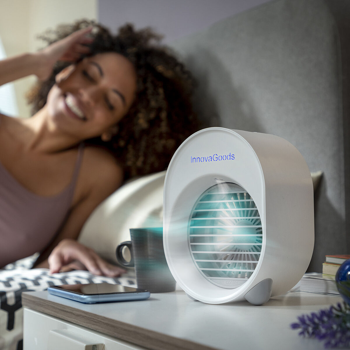 Mini Climatizzatore Umidificatore a Ultrasuoni con LED Koolizer InnovaGoods - Immagine 4